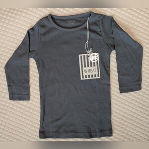 WHEAT Danish Design Dusty Blue Girls Basic Long Sleeve Shirt Size 2T NWT Casual